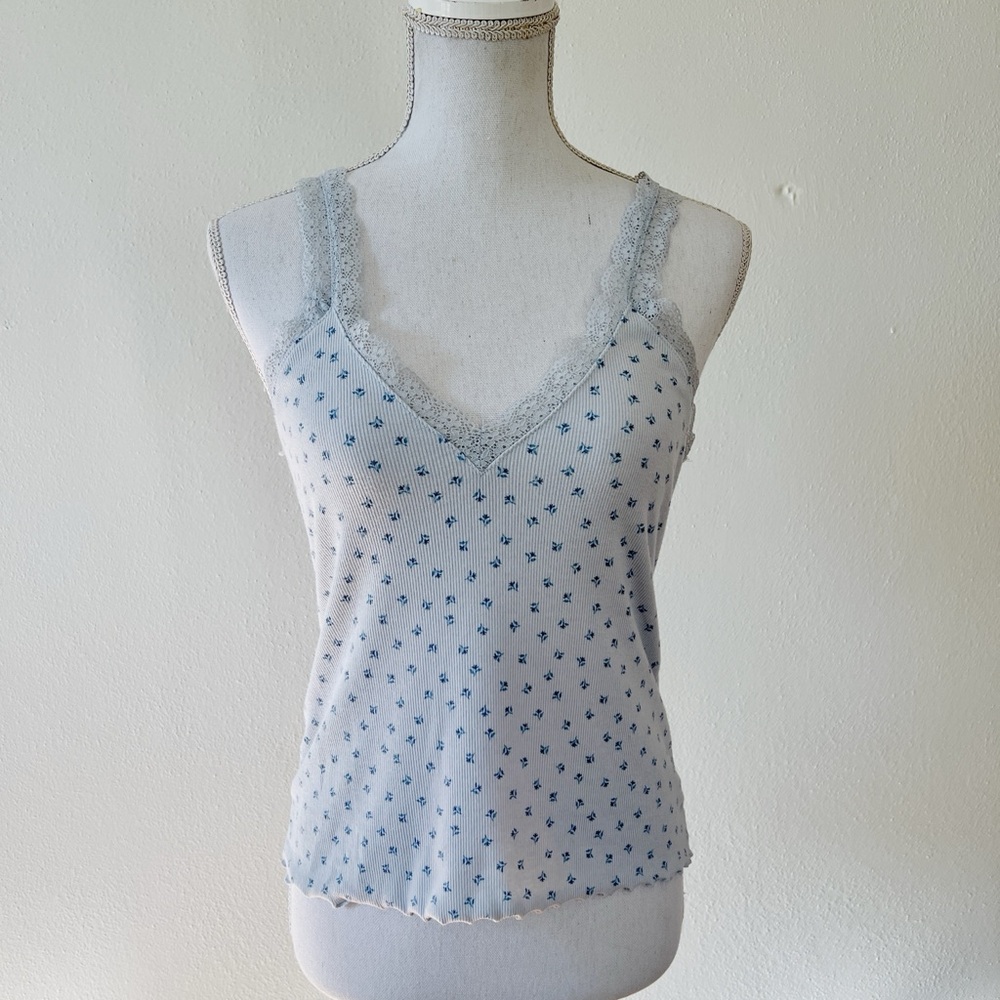 H&M Floral Ribbed Tank